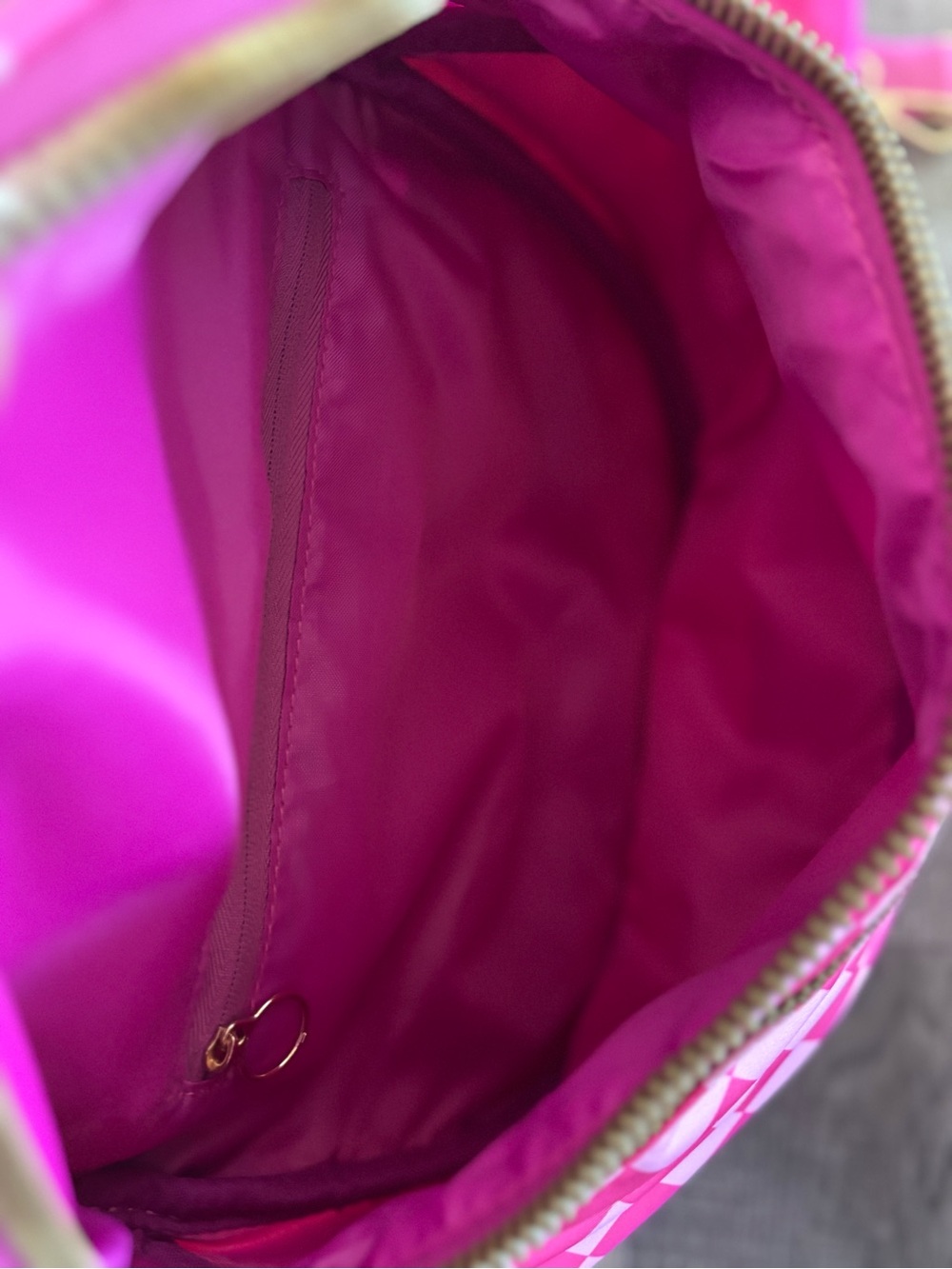 Emmafy Pink Checkerboard Bum Bag with Dual Zips - Picture 4 of 4
